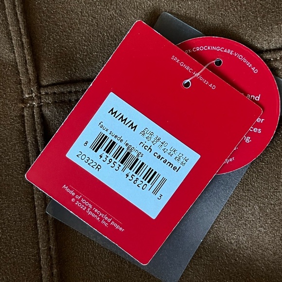 NEW Spanx faux suede leggings rich caramel medium - Picture 9 of 10